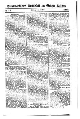 Steyermärkisches Amtsblatt zur Grätzer Zeitung 18430509 Seite: 1