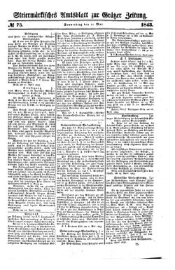 Steyermärkisches Amtsblatt zur Grätzer Zeitung 18430511 Seite: 1