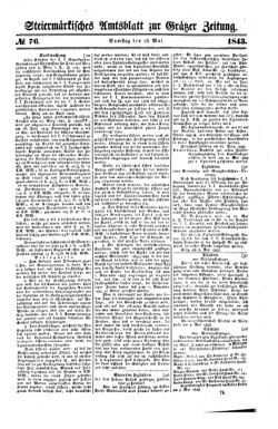 Steyermärkisches Amtsblatt zur Grätzer Zeitung 18430513 Seite: 1