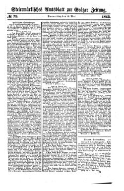 Steyermärkisches Amtsblatt zur Grätzer Zeitung 18430518 Seite: 1