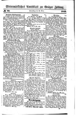 Steyermärkisches Amtsblatt zur Grätzer Zeitung 18430520 Seite: 1