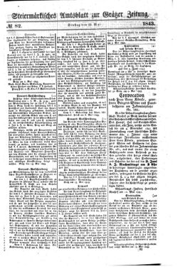 Steyermärkisches Amtsblatt zur Grätzer Zeitung 18430523 Seite: 1