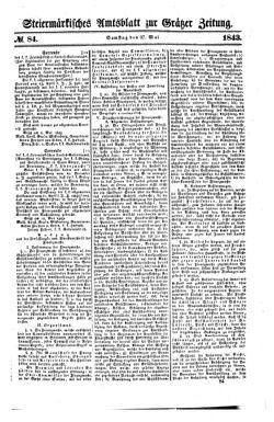 Steyermärkisches Amtsblatt zur Grätzer Zeitung 18430527 Seite: 1