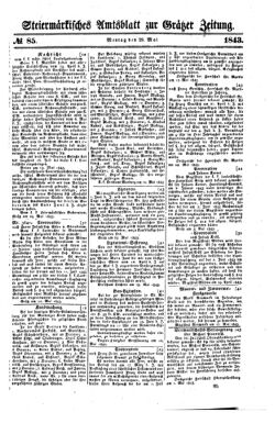 Steyermärkisches Amtsblatt zur Grätzer Zeitung 18430529 Seite: 1