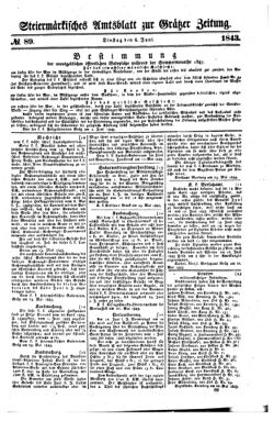 Steyermärkisches Amtsblatt zur Grätzer Zeitung 18430606 Seite: 1