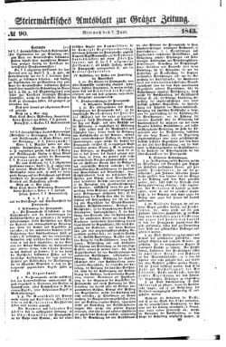 Steyermärkisches Amtsblatt zur Grätzer Zeitung 18430607 Seite: 1