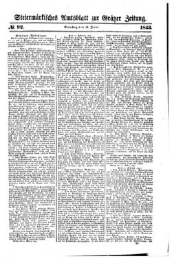 Steyermärkisches Amtsblatt zur Grätzer Zeitung 18430610 Seite: 1