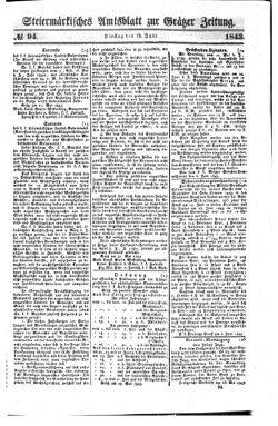 Steyermärkisches Amtsblatt zur Grätzer Zeitung 18430613 Seite: 1