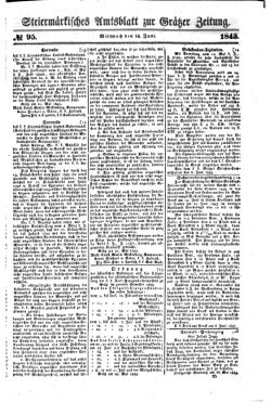 Steyermärkisches Amtsblatt zur Grätzer Zeitung 18430614 Seite: 1