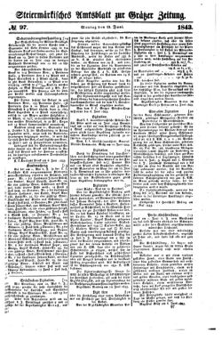 Steyermärkisches Amtsblatt zur Grätzer Zeitung 18430619 Seite: 1