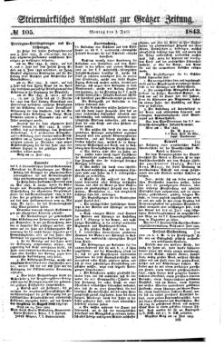 Steyermärkisches Amtsblatt zur Grätzer Zeitung 18430703 Seite: 1