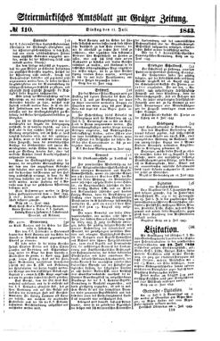 Steyermärkisches Amtsblatt zur Grätzer Zeitung 18430711 Seite: 1