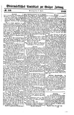 Steyermärkisches Amtsblatt zur Grätzer Zeitung 18430717 Seite: 1