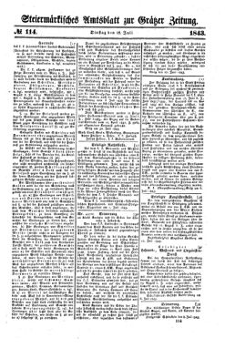 Steyermärkisches Amtsblatt zur Grätzer Zeitung 18430718 Seite: 1