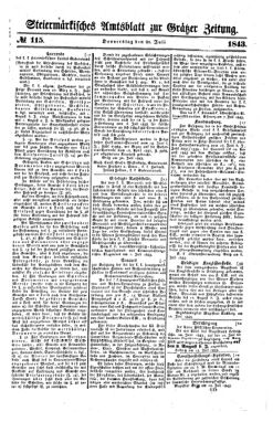 Steyermärkisches Amtsblatt zur Grätzer Zeitung 18430720 Seite: 1