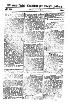 Steyermärkisches Amtsblatt zur Grätzer Zeitung 18430731 Seite: 1