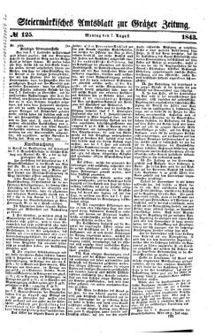 Steyermärkisches Amtsblatt zur Grätzer Zeitung 18430807 Seite: 1