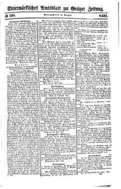 Steyermärkisches Amtsblatt zur Grätzer Zeitung 18430816 Seite: 1