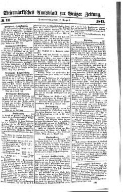 Steyermärkisches Amtsblatt zur Grätzer Zeitung 18430817 Seite: 1