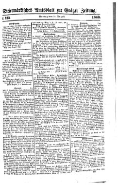 Steyermärkisches Amtsblatt zur Grätzer Zeitung 18430821 Seite: 1