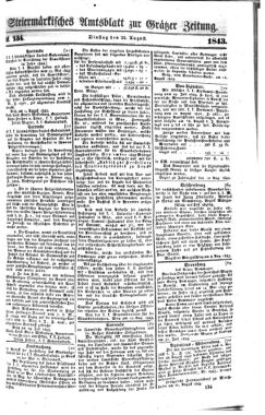 Steyermärkisches Amtsblatt zur Grätzer Zeitung 18430822 Seite: 1