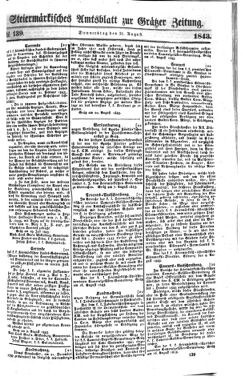 Steyermärkisches Amtsblatt zur Grätzer Zeitung 18430831 Seite: 1