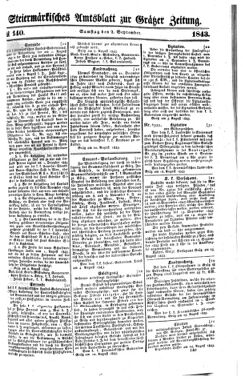 Steyermärkisches Amtsblatt zur Grätzer Zeitung 18430902 Seite: 1