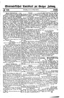 Steyermärkisches Amtsblatt zur Grätzer Zeitung 18430905 Seite: 1