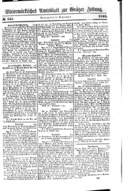 Steyermärkisches Amtsblatt zur Grätzer Zeitung 18430911 Seite: 1