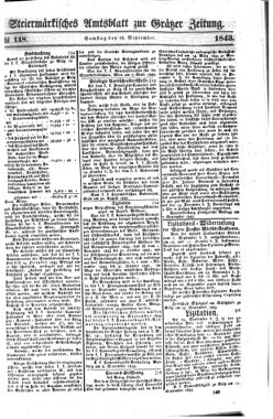 Steyermärkisches Amtsblatt zur Grätzer Zeitung 18430916 Seite: 1