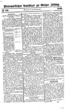 Steyermärkisches Amtsblatt zur Grätzer Zeitung 18430918 Seite: 1