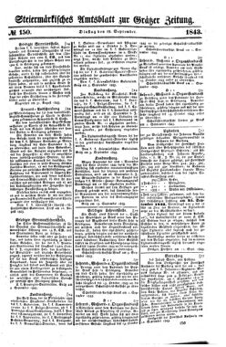 Steyermärkisches Amtsblatt zur Grätzer Zeitung 18430919 Seite: 1