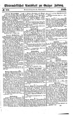 Steyermärkisches Amtsblatt zur Grätzer Zeitung 18430921 Seite: 1