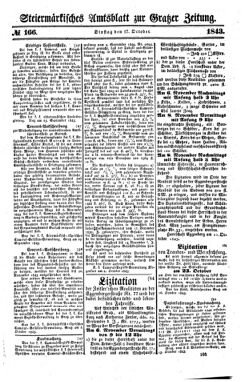 Steyermärkisches Amtsblatt zur Grätzer Zeitung 18431017 Seite: 1