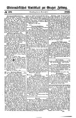 Steyermärkisches Amtsblatt zur Grätzer Zeitung 18431104 Seite: 1