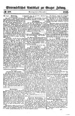 Steyermärkisches Amtsblatt zur Grätzer Zeitung 18431106 Seite: 1