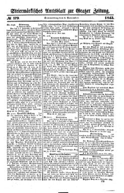 Steyermärkisches Amtsblatt zur Grätzer Zeitung 18431109 Seite: 1