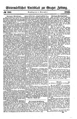 Steyermärkisches Amtsblatt zur Grätzer Zeitung 18431111 Seite: 1