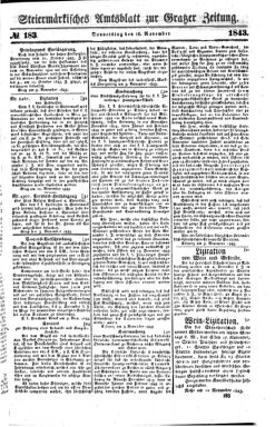 Steyermärkisches Amtsblatt zur Grätzer Zeitung 18431116 Seite: 1