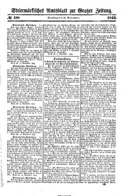 Steyermärkisches Amtsblatt zur Grätzer Zeitung 18431125 Seite: 1