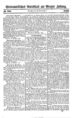 Steyermärkisches Amtsblatt zur Grätzer Zeitung 18431128 Seite: 1