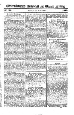 Steyermärkisches Amtsblatt zur Grätzer Zeitung 18431202 Seite: 1