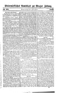 Steyermärkisches Amtsblatt zur Grätzer Zeitung 18431207 Seite: 1