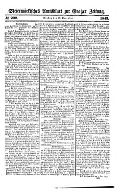 Steyermärkisches Amtsblatt zur Grätzer Zeitung 18431219 Seite: 1