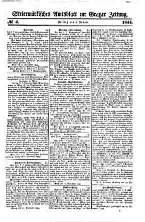 Steyermärkisches Amtsblatt zur Grätzer Zeitung 18440105 Seite: 1