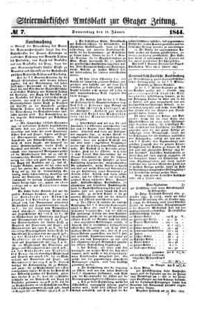 Steyermärkisches Amtsblatt zur Grätzer Zeitung 18440111 Seite: 1