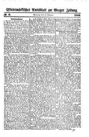 Steyermärkisches Amtsblatt zur Grätzer Zeitung 18440115 Seite: 1