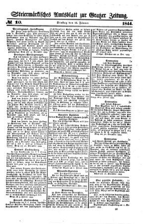 Steyermärkisches Amtsblatt zur Grätzer Zeitung 18440116 Seite: 1