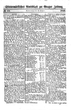 Steyermärkisches Amtsblatt zur Grätzer Zeitung 18440118 Seite: 1