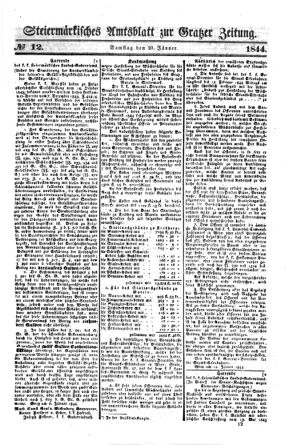 Steyermärkisches Amtsblatt zur Grätzer Zeitung 18440120 Seite: 1